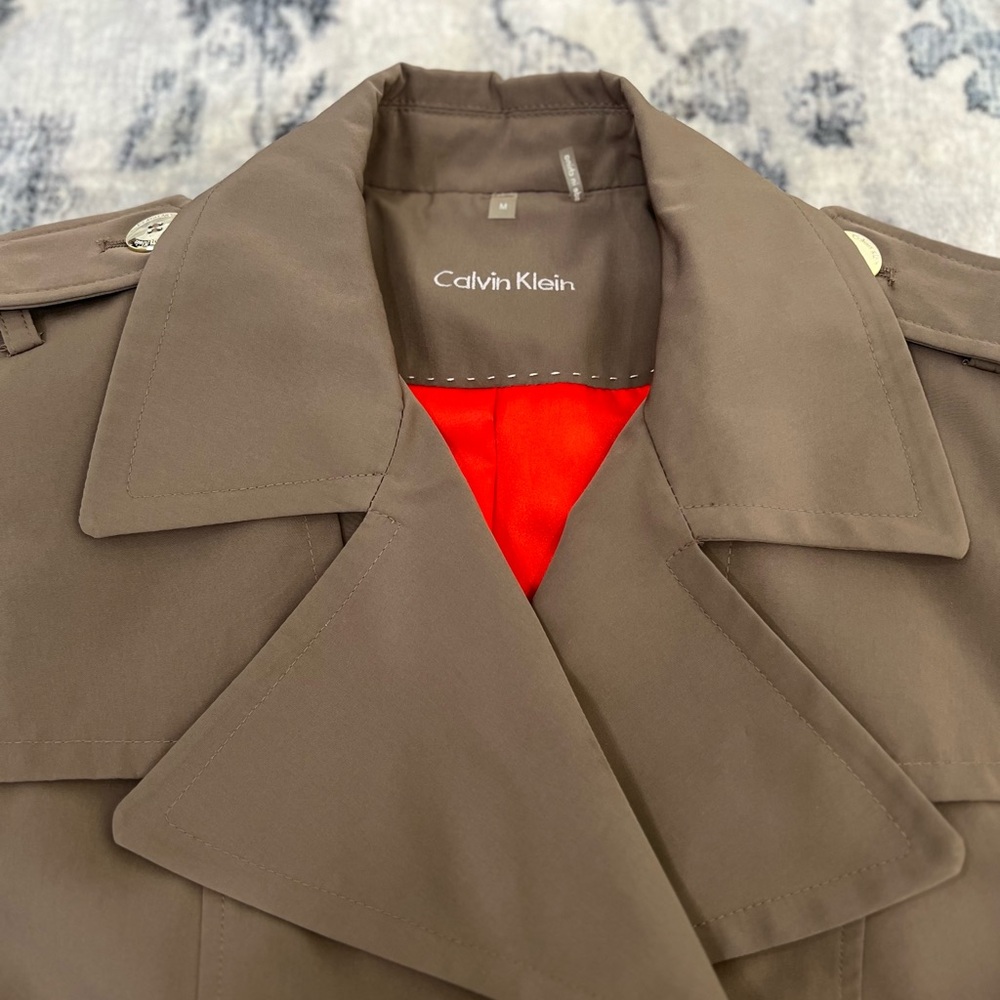Calvin Klein Women’s Trench Coat with Belt - Picture 4 of 7